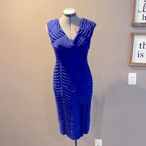 Blue Adriana Papell pleated dress